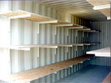 storage container custom modified with shelving built to your specifications