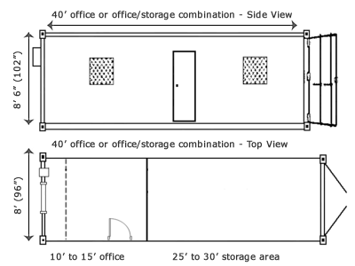 storage and shipping container rental specs 40' container